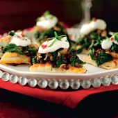 Wild Mushroon Spinach and Puy Lentil Gallates With Chilli and Garlic Yoghurt Recipe: Recipe-IDEAS