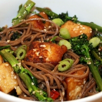 Chili and Ginger Tofu with Purple Sprouting Broccoli  Recipe