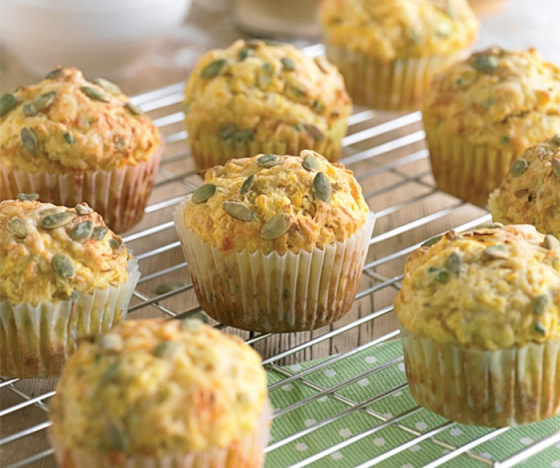 Pumpkin, Cheese and Chive Muffins Recipe
