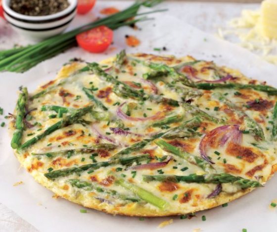 Asparagus, Red Onion and Cheese Omelette Recipe