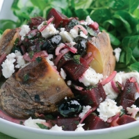 Baked Potato with Beetroot, Feta & Mint Salad Recipe
