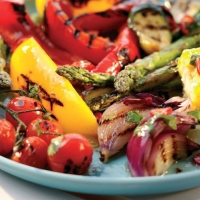 Barbecued Summer Vegetables with Pomegranate Dressing Recipe
