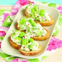 Broad Bean, Goat’s Cheese and Ricotta Bruschetta Recipe