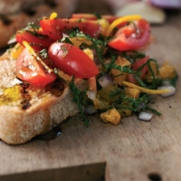 Bruschetta with Tomatoes, Orange and Mint Recipe
