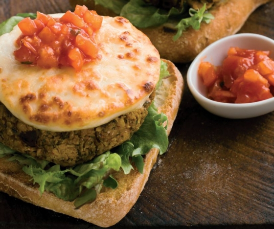 Chickpea Burgers with Halloumi Burger Slices Recipe