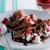 Chocolate Berry Pancakes with Minted Yoghurt Recipe