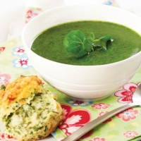 Classic Watercress Soup and Cheddar Scones Recipe