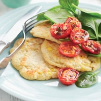 Corn Fritters and Roasted Plum Tomatoes Recipe