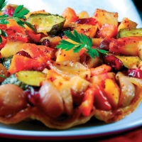 Cranberry Glazed Root Vegetable Tarte Tatin Recipe