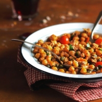Fresh and Slow Roasted Tomatoes with Chickpeas Recipe