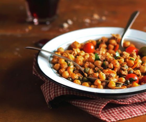 Fresh and Slow Roasted Tomatoes with Chickpeas Recipe