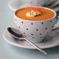 Ginger and Carrot Soup with Lemon Herb Cream Recipe
