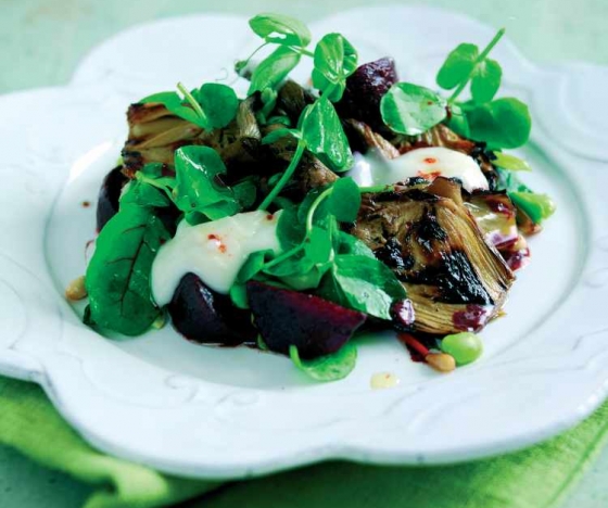Goat’s Camembert Salad with Beetroot and Artichoke Recipe