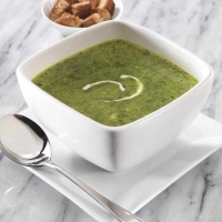 Mixed Green Leaf Soup with Spicy Sweet Yoghurt Recipe