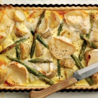 Jersey Royals, Goat’s Cheese and Asparagus Flan Recipe