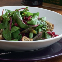 Leafy Salad with Pomegranate Dressing Recipe