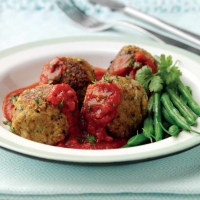 Oat and Chickpea Dumplings in Tomato Sauce Recipe