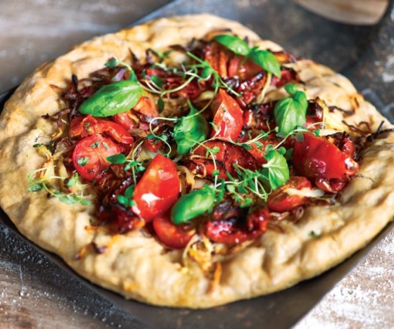 Oven-dried Tomato and Basil Pizza Recipe