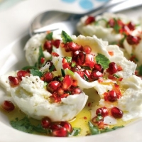 Pomegranate and Mozzarella Salad with a Chilli, Mint and Parsley Dressing Recipe