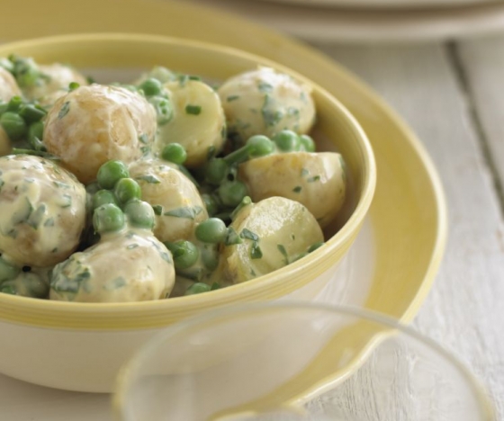 Potato and Pea Salad with Lemon Yoghurt Dressing Recipe