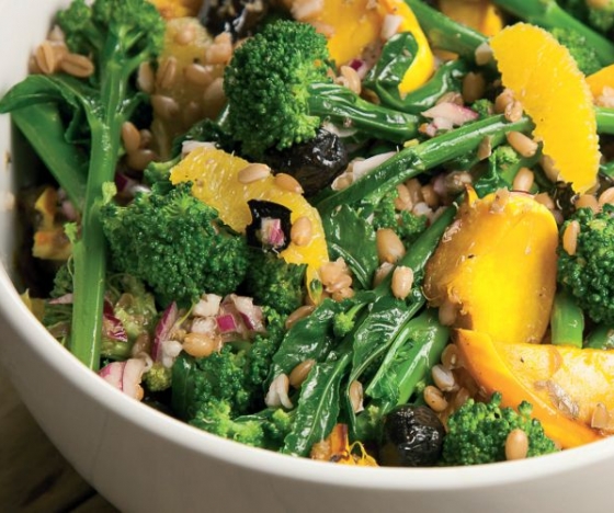 Purple Sprouting Broccoli, Squash and Spelt Salad Recipe