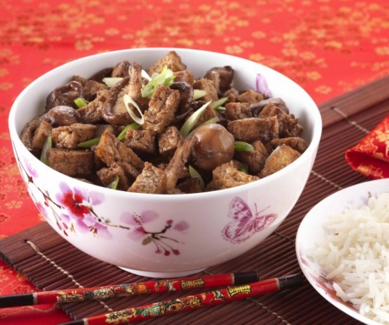 Red Cooked Marinated Tofu, Shiitake Mushrooms and Chestnuts Recipe