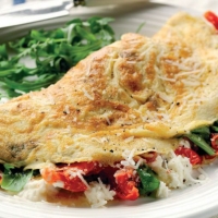 Sunblush Tomato, Basil and Cheese Omelette Recipe