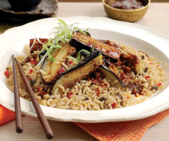 Szechuan Aubergine with Hakka Rice Recipe