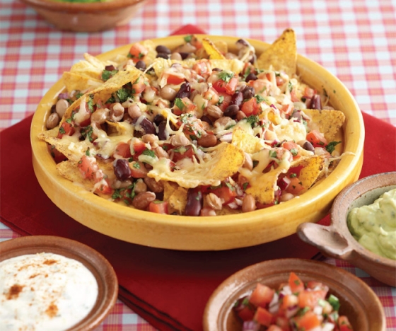 Nachos with Beans, Salsa and Edam Recipe