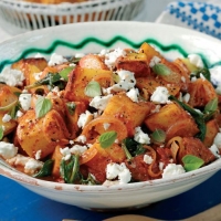 Warm Cyprus Potato and Tomato Salad with Feta and Oregano Recipe