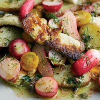 Warm Radish, Halloumi and Tomato Salad Recipe