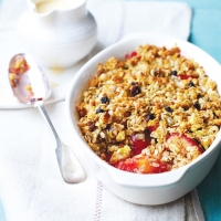 Plum Muesli Crumble with Custard Recipe