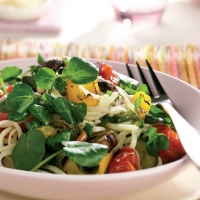Roasted Vegetable and Watercress Linguine Recipe