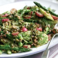 Griddled Radish, Fennel and Asparagus Salad with a Caper Dressing Recipe