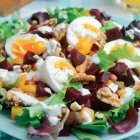 Power Salad with Walnuts, Sprouted Beans and Beetroot Recipe