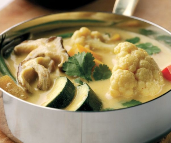 Sri Lankan Spiced Vegetable Curry with Coriander Yoghurt Recipe